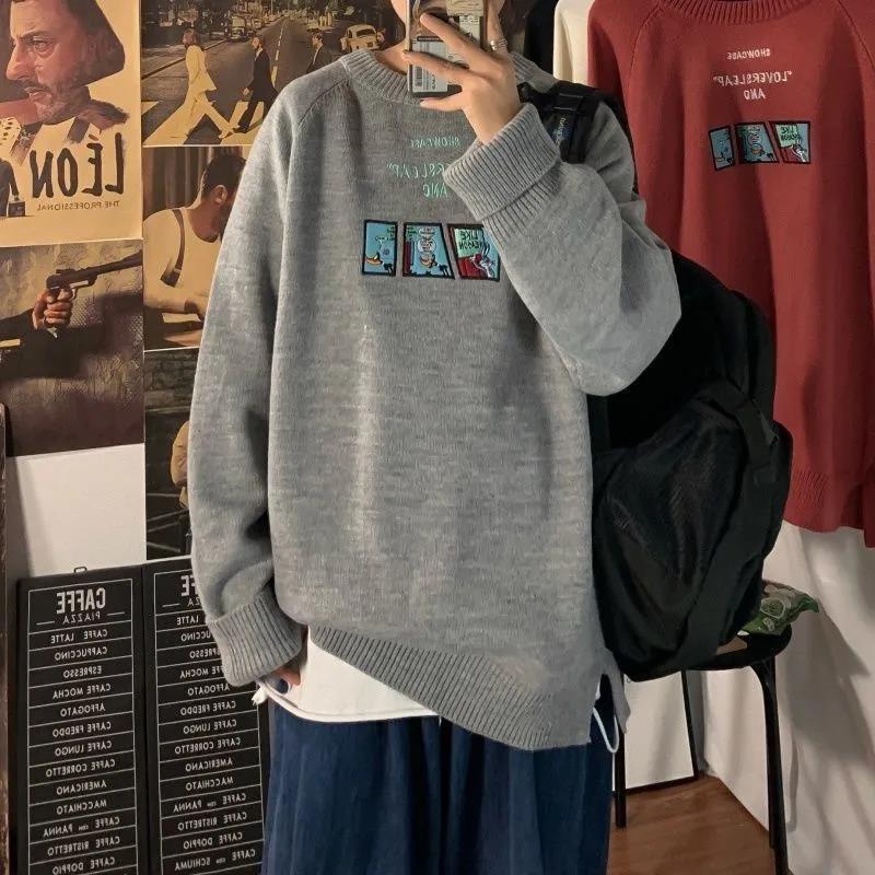 Sweater Loose Thick Knit Sweater Men's Autumn and Winter Round Neck Warm and Comfortable Top