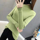 Autumn and Winter Korean Warm Knit Sweater Slim Long-sleeved Solid Color Blouse Round Neck Non-ball Sweater