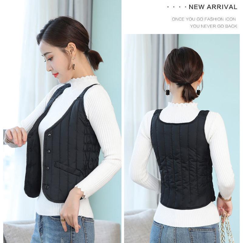 Fall/winter Down Cotton Vest Women's Close-fitting Inner-wearing Warmth and Slim-fitting Short Light and Thin Bottoming Waistcoat Vest