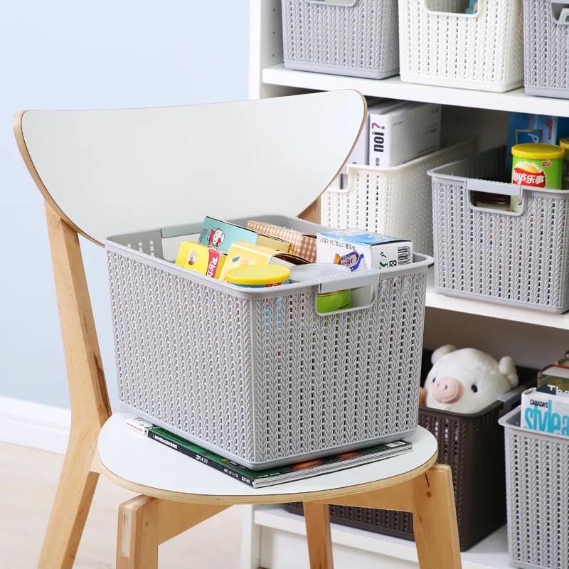Plastic Large Storage Basket Living Room Organizes Children's Toys Supplies Storage Box