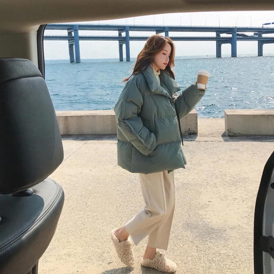 Women's Short Cotton Jacket Korean Style Loose Down Padded Jacket Student Bread Jacket