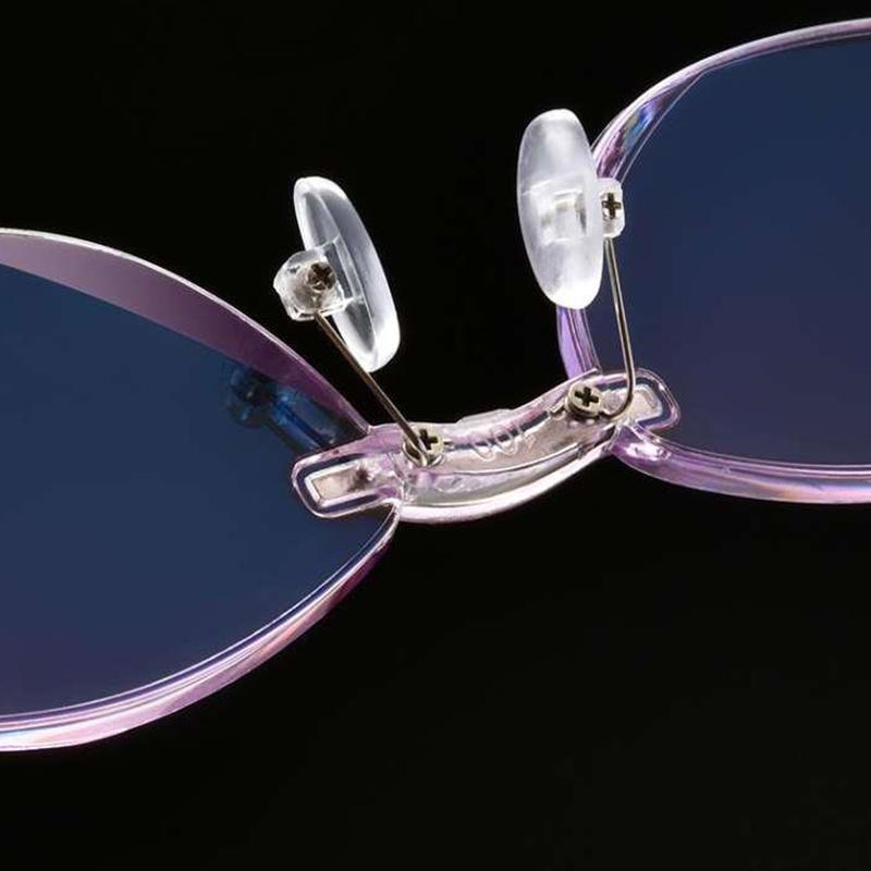 Women's Ultra-light Frameless Reading Glasses Anti-blue Light Diamond Cut Edge Ultra-clear Magnifer Glasses High Elasticity