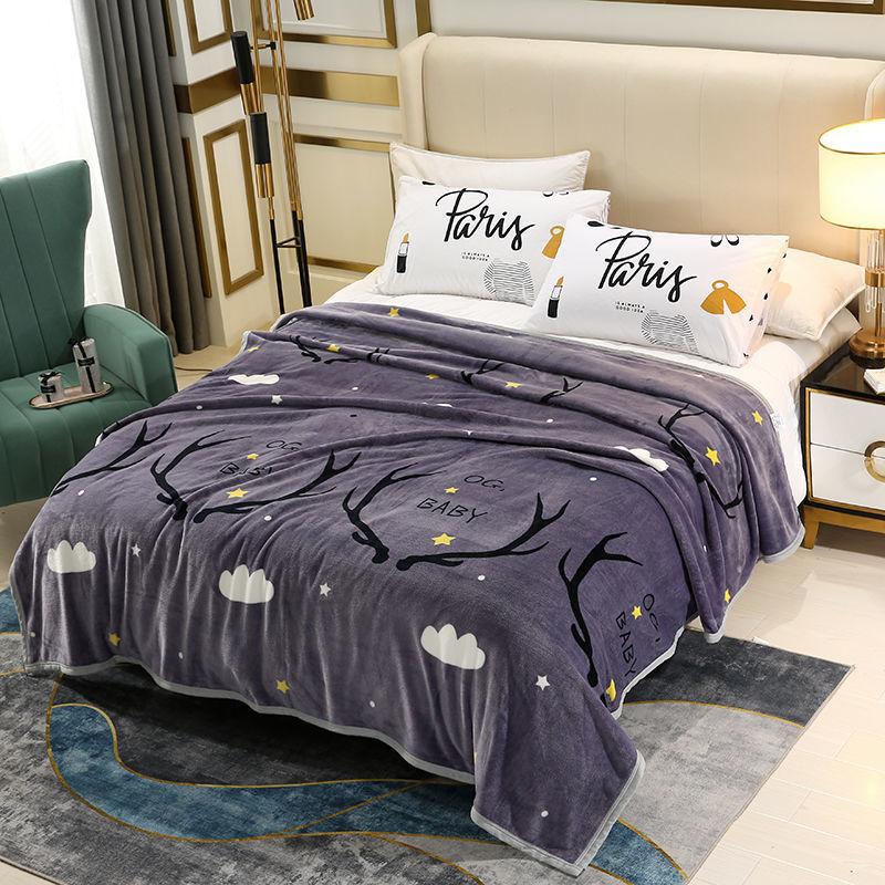 Thickened Flannel Blanket Quilt Blanket Summer Double-sided Fleece Bed Sheet Single Coral Fleece Blanket Bed Sheet Winter
