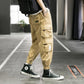 Men's Overalls Trendy Loose Casual Trousers Autumn Thin Multi-pocket Drawstring Feet Trendy Brand Men's Trousers