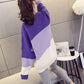 Autumn and Winter Knitted Sweater Loose Large Size Round Neck Jacket Long-sleeved Knitted Young Women's Top