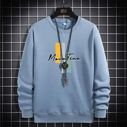 Men's Cotton Sweater Plus Velvet Long-sleeved Sweatshirts Loose Large Size Casual Round Neck Pullover Bottoming Top