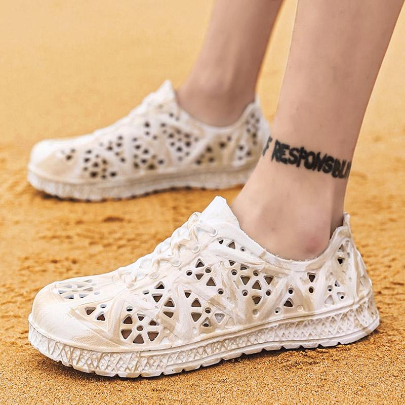 Men's Sandals Summer Soft-soled Student Non-slip Beach Shoes Thick-soled Camouflage Hole Shoes One-piece Plastic Sandals