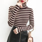 Slim Fit Striped Sweater Winter Pullover Turtleneck Knitted Bottoming Shirt Thickened