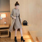 Autumn and Winter Knitted Top Long-sleeved Mid-length Sweater Solid Color Cardigan