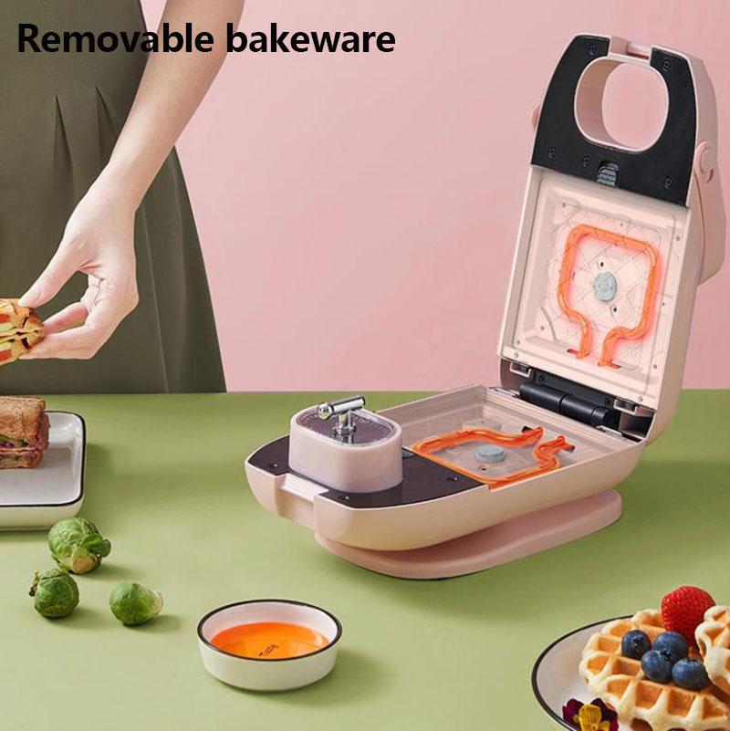 650W Breakfast Machine Set Waffle Maker Bread Maker Sandwich Making Machine  with Various Bakeware