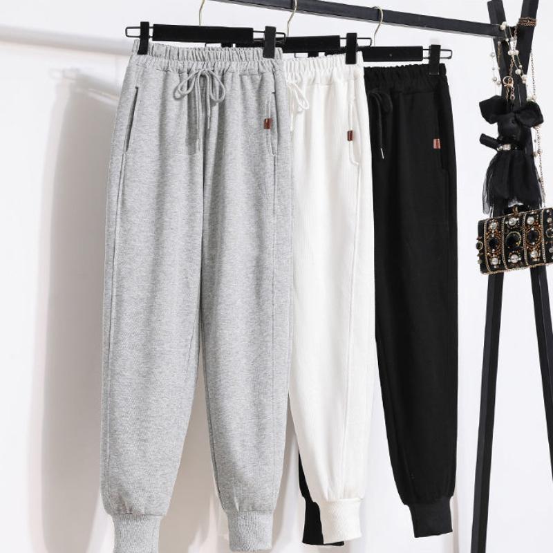 Women's Gray Guard Pants Are Thin Spring and Autumn Lanterns Loose Feet Ins Tide Casual Pants Sports Pants