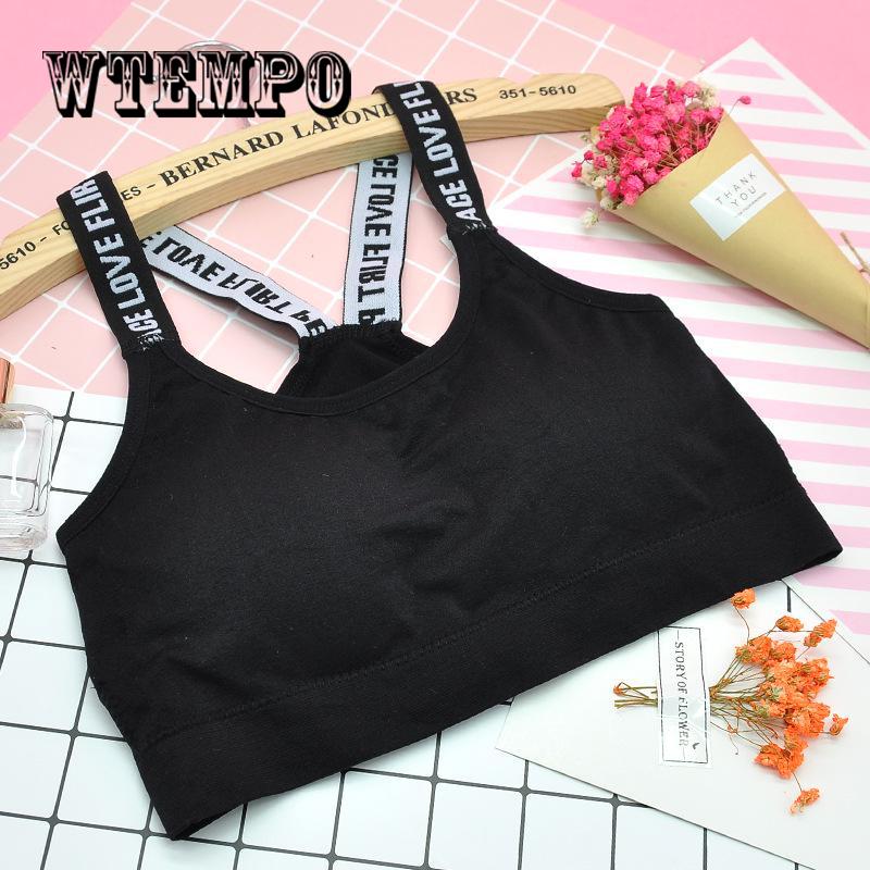 Women Sport Bra Top Black Padded Yoga Brassiere Letter Sports Bra Underwear Cotton Sport Tops