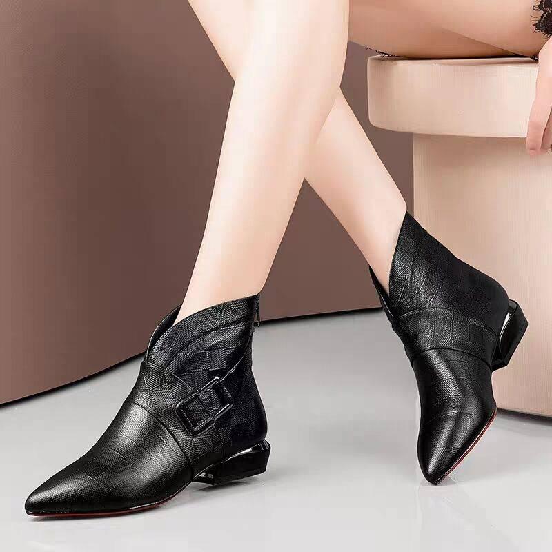 Winter Shoes Female Pointed Toe Ankle Fashion High Heel Womens Martin Boots
