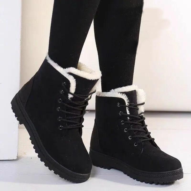Snow Boots Thick Winter Plus Velvet Martin Boots Female Short Boots Martin Boots Short Tube Plus Velvet Boots Waterproof and Non-slip