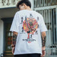 Summer Men T-shirt Chinese Harajuku Trend Personality Tees Oversized Soft Casual Tops Couple O-neck Short Sleeve Shirt