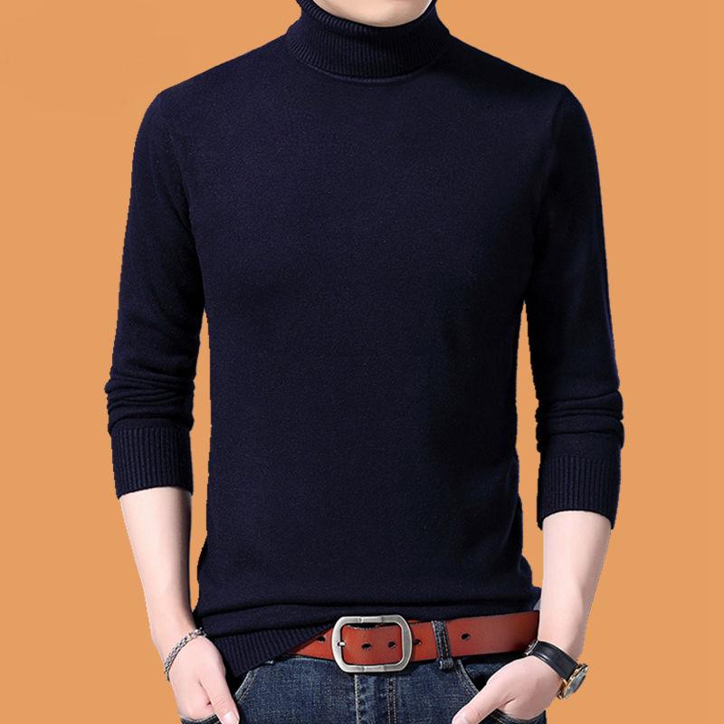 High-necked Men's Sweater Thickened Warmth Pullover Sweater Fashion Slim Sexy Bottoming Shirt for Men