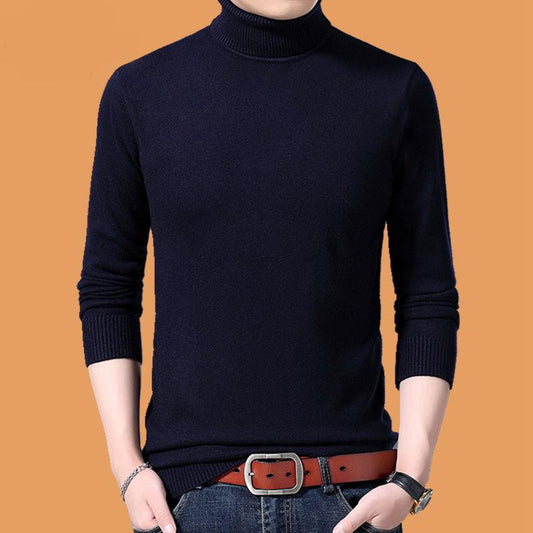 High-necked Men's Sweater Thickened Warmth Pullover Sweater Fashion Slim Sexy Bottoming Shirt for Men
