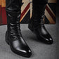 Autumn and Winter Korean Style Trendy Mid-cut Short Boots British Martin Boots Trendy Pointed Leather Boots