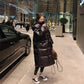 Long Down Jacket Women's Loose and Thick Bread Coat Knee-length Duck Down Jacket