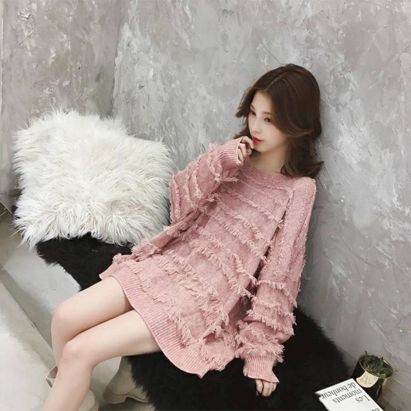 Pofulove Winter Women's Sweater Core Yarn Ladies Loose and Thin To Wear New Women's Clothing