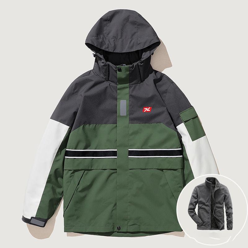 Men's Outdoor Jacket Winter Cold-proof Thick Windproof Waterproof Hooded Sports Jacket Ski Mountaineering Suit