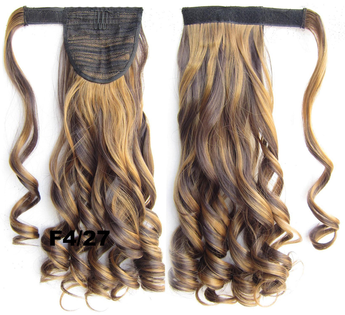 24" Long Wavy Wrap Around Clip In Ponytail Hair Extension Synthetic Natural Wave Pony Tail Fake Hair