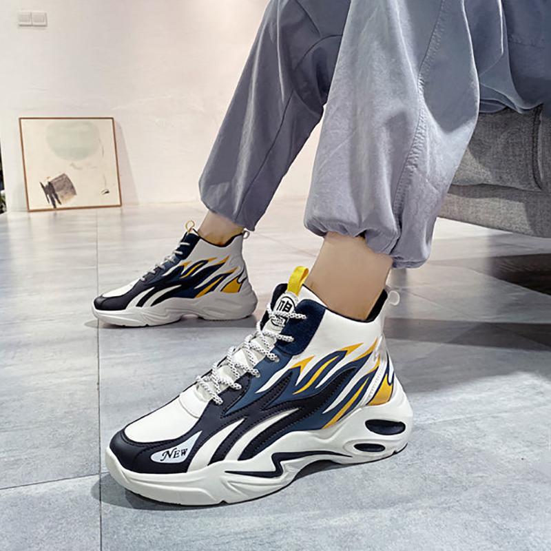 Summer Autumn Men's Sneakers Korean Trendy High-top Shoes All-match Student Men's Basketball Shoes