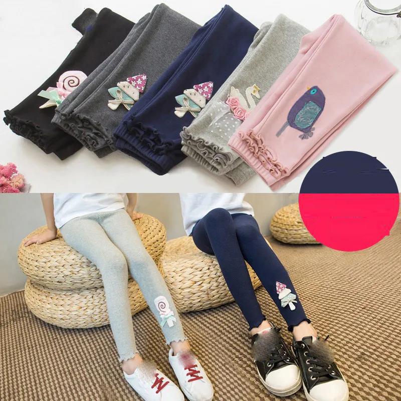 Spring and Autumn Girls' Leggings Children's Trousers Stretch Pants Casual Pants Solid Color Slim Leggings