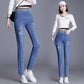 High-end Jeans Women's Spring Light Color Elastic Waist High Waist Elastic Foreign Style All-match Pencil Pants with Small Feet