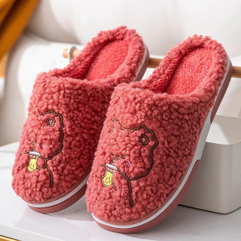 Winter Cotton Slippers for Men and Women Indoor Thick Bottom Couple Slippers Non-slip Soft Bottom Cotton Slippers