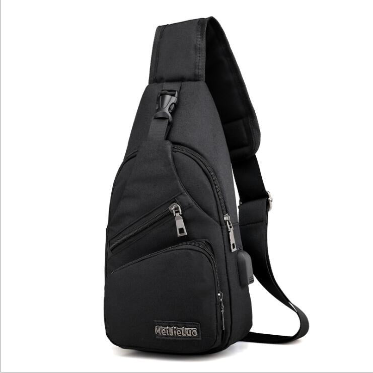 Large Capacity Bag Casual Outdoor Travel USB Charging Port Sling Bag Chest Bag for Men Crossbody Bag