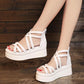 Schoolgirl Sandals Korean Style Outdoor Summer Shoes Comfortable and Versatile Platform Shoes Bloggers Must Push Women's Roman Shoes