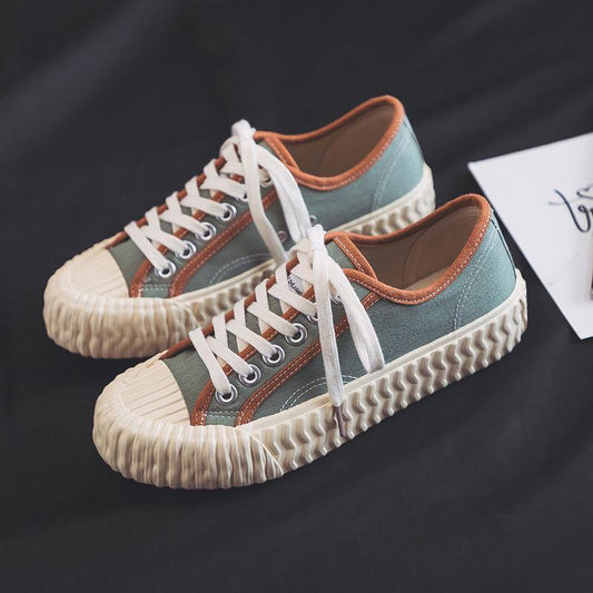 Canvas Shoes Women Casual Flats 2020 Trendy Korean Version Lace-up Fashion Female Spring/autumn Shoes Solid White Shoes