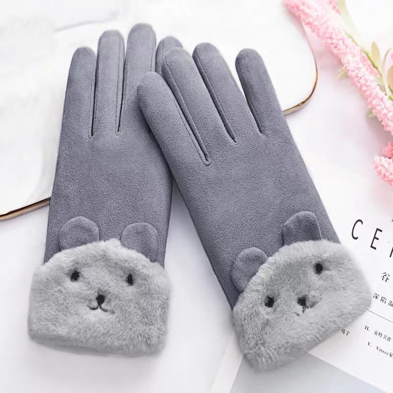 Warm gloves Thick gloves Woman fashion gloves Plush Cotton gloves Windproof gloves Winter