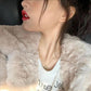 Winter Thickened Rabbit-like Plush Fur Loose Bow Short Lamb Wool Coat Women