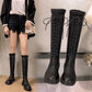 Women's Autumn Boots Lace-up High-Top Martin Women's Boots Not Over The Knee Boots Small Girls Cavalier Boots