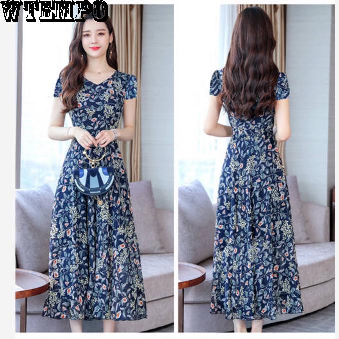 Dress Spring and Summer Large Size Waist Slimming Long Section Fashion Women's Printed Skirt