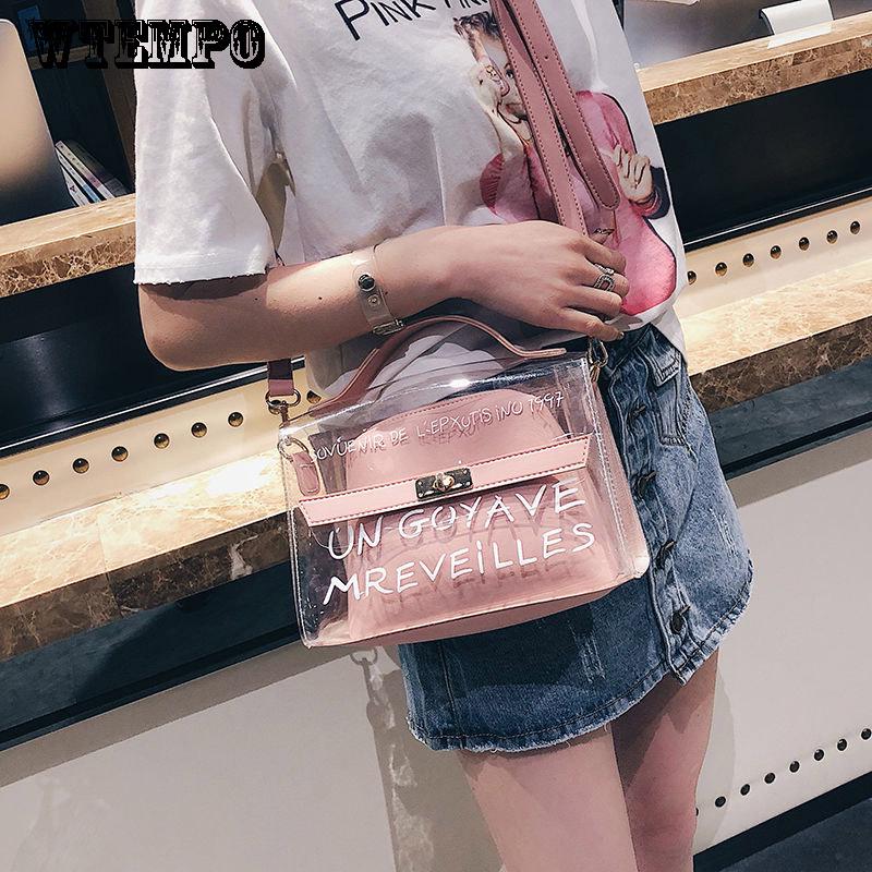 Women's bag trend transparent package fashion Joker bag shoulder bag simple Messenger bag