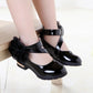 Children's Leather Shoes Girls' Spring and Summer Leather Shoes Princess Shoes Solid Color Big Flower Soft Soled Performance Shoes