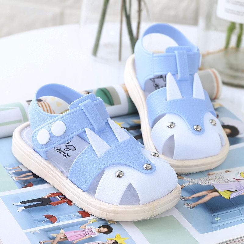 Children's Baby Baotou Sandals Summer Men and Women Buckle Princess Baby Non-slip Soft Bottom Plastic Sandals