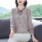 Floral High-end Chiffon Shirt Top Women's Large Size Small Shirt Fashion Temperament Long Sleeves