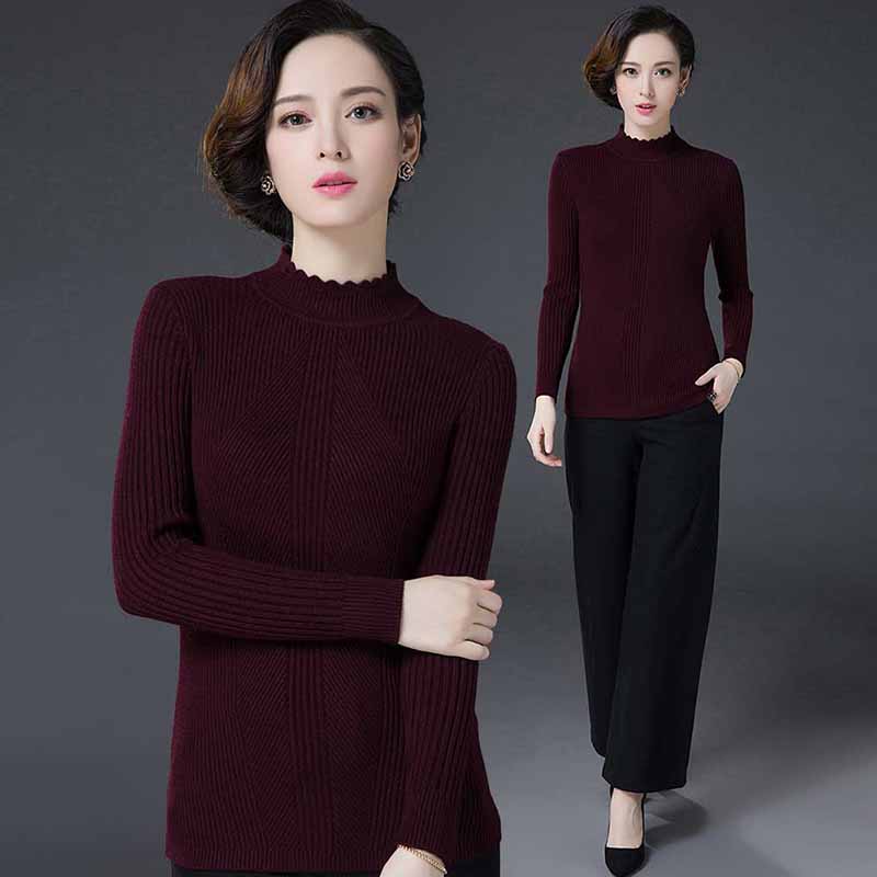 Winter Women's Woolen Sweater  Thickened Warm Turtleneck Sweater Slim Cashmere Sweater Jumper Tops