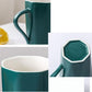 Water Cup Ceramic Mug with Lid Spoon Ins Wind Male and Female Students Home Creative Breakfast Coffee Cup Large Capacity