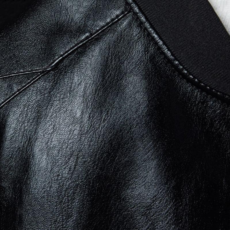 Soft Leather Short Leather Jacket Men's Thin Loose Casual Jacket Warm Leather Jacket Men's Handsome and Simple Warm Motorcycle Clothing