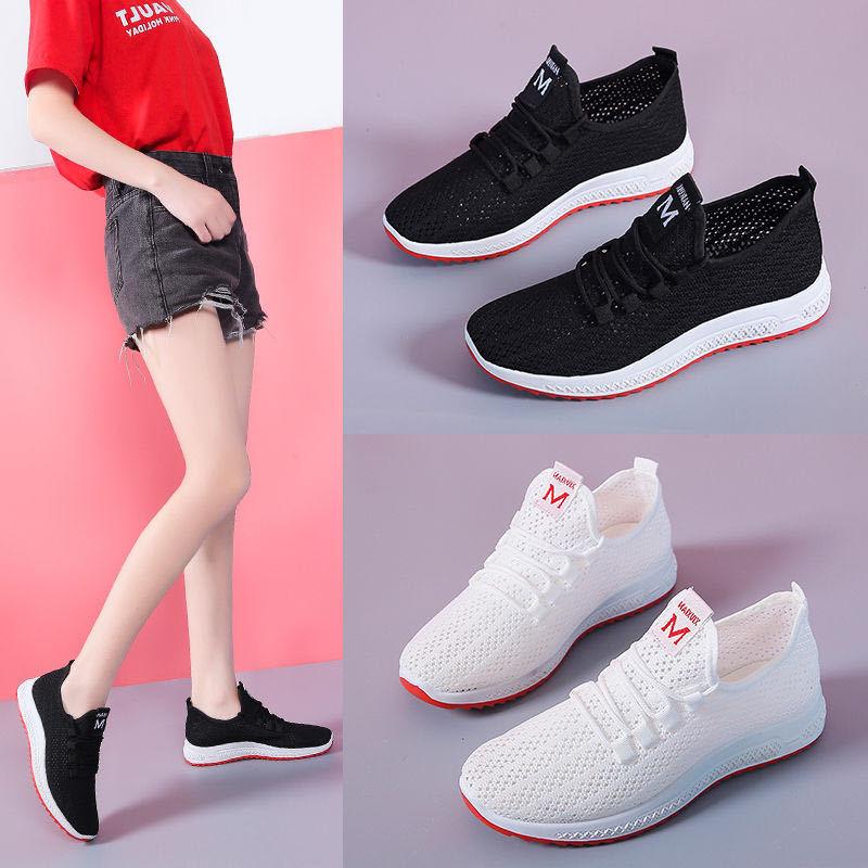 Spring Summer Women's Sports Shoes Breathable Lightweight Casual Shoes Mesh Shoes Sports Soft Bottom All-match