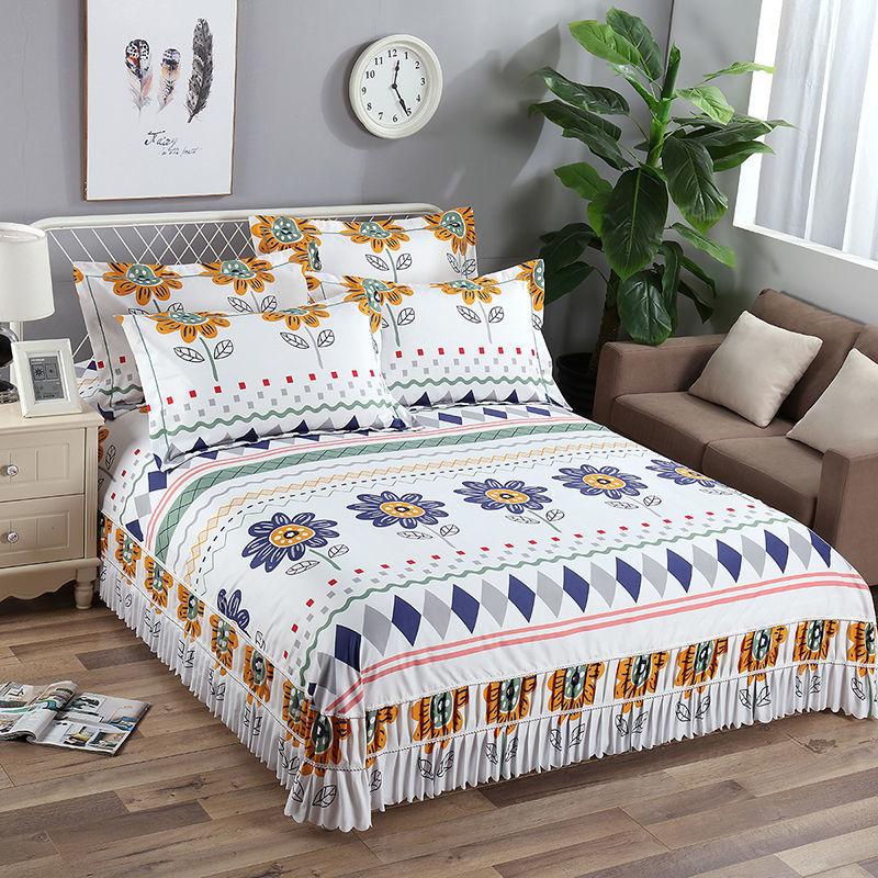 Thickened Mattress Cover One-piece Bed Skirt Korean Lace Anti-skid Bedspread Mattress Dustproof Protective Cover