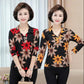 Middle-aged and Elderly Women's Middle-aged and Elderly Women's V-neck Printed Top
