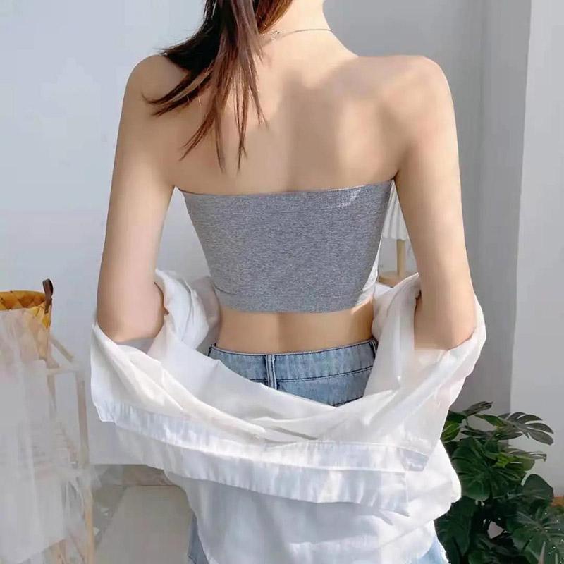 Spring and Summer Anti-glare Wrap Chest Tube Top Beautiful Back Sexy Letters Strapless One-piece Bra