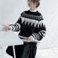 Vintage  Printed Sweater Women Bottoming Sweater Loose Casual Knit Pullover Sweater Autumn Winter