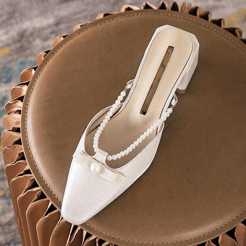Fairy Sandals Gentle Single Shoes French Niche Sandals Baotou Half-toe Shoes Women's Summer Wear Mules